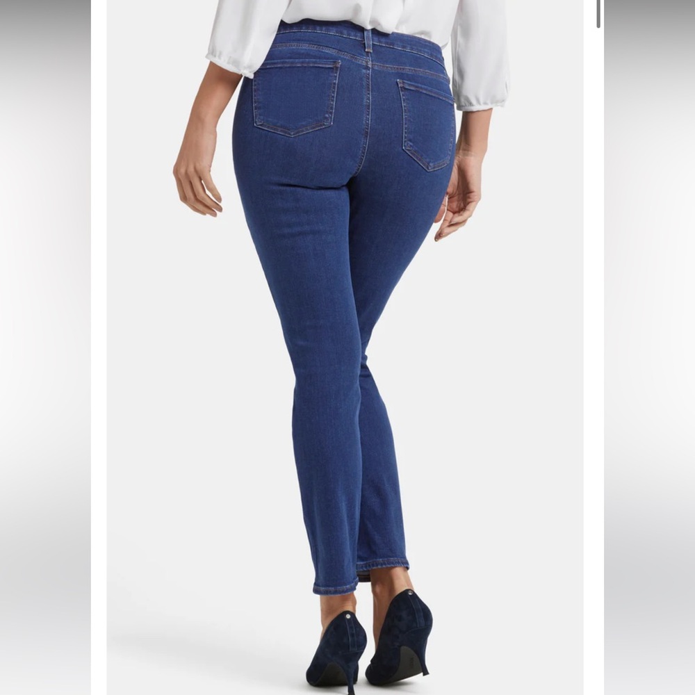 NYDJ Women's Mid Rise Sheri Slim Fit Skinny Jeans Dark Wash Blue Size 14W - Picture 5 of 12